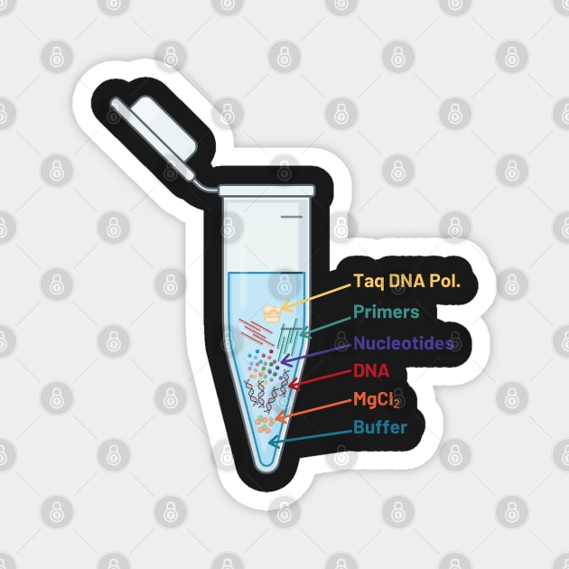 The Perfect PCR Polymerase Chain Reaction Process Steps Chemicals Biology Science Pipette Tubes Magnet by labstud