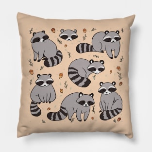 Cute raccoon illustration Pillow