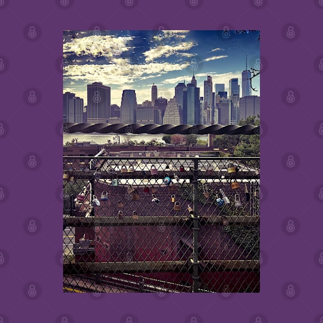 Love Padlocks Manhattan Skyline NYC by eleonoraingrid