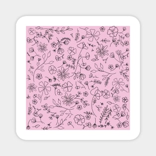 Floral Pattern in Pink Magnet