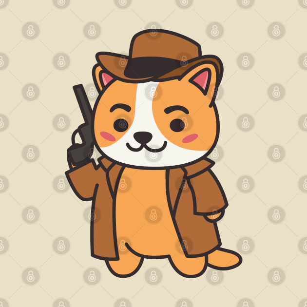 Cowboy Detective Cat by catprocat