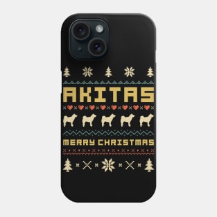 Akitas Ugly Christmas Sweater Vintage Retro Phone Case
