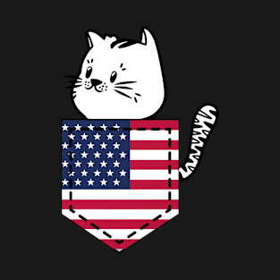 Patriotic Pocket Pussy - Cat Lover -  American Patriot T-Shirt