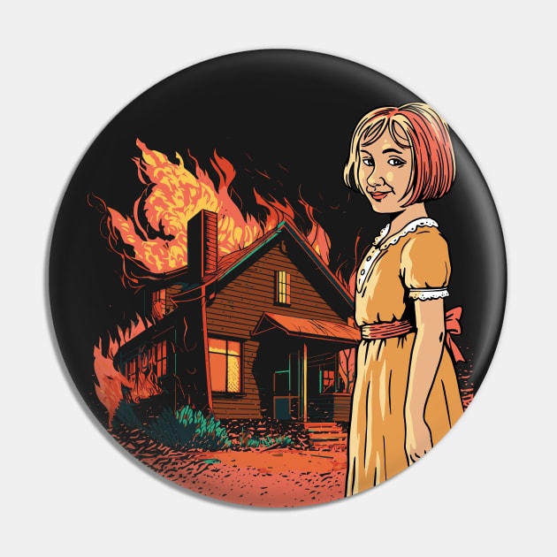 Funny Internet Meme Smiling Girl with Burning House // F Around and Find Out Pin by SLAG_Creative