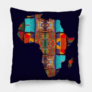 African Wax Cloth Map of Africa Pillow