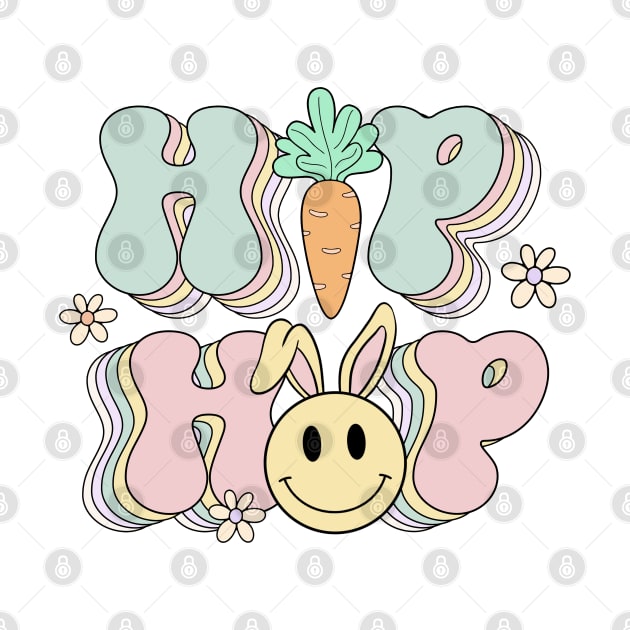 Hip Hop Groovy Easter 2024 Bunny Ears Retro Vintage by JDVNart