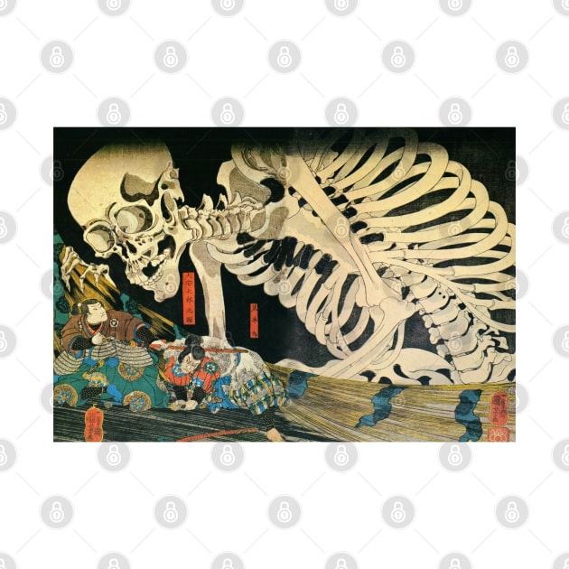 Japanese Skeleton Skull Woodblock Art by HipHopTees