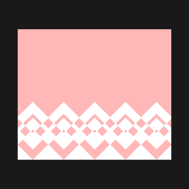 Abstract geometric pattern - pink and white. by kerens