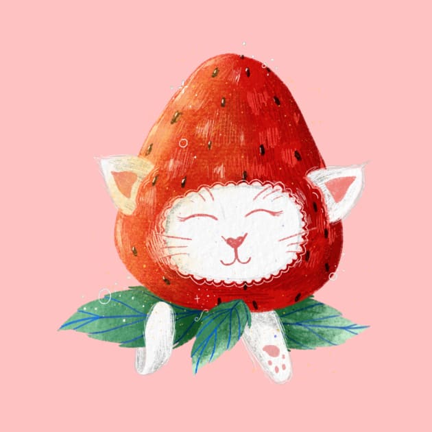 The Strawberry cat by chezcleophee