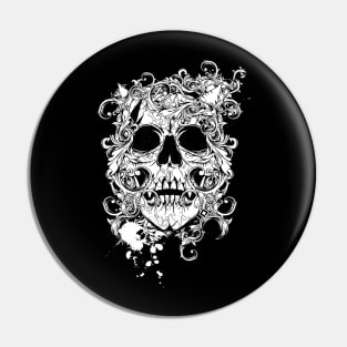 Angry Skull Tattoo Pin