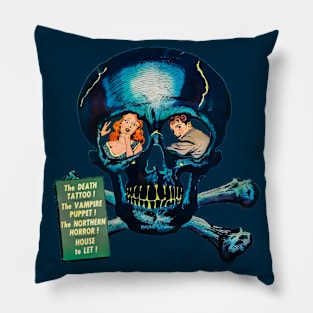 Skull Skeleton Terror Fear Scream Horror Bones Pirate Tattoo Halloween Comic Pillow