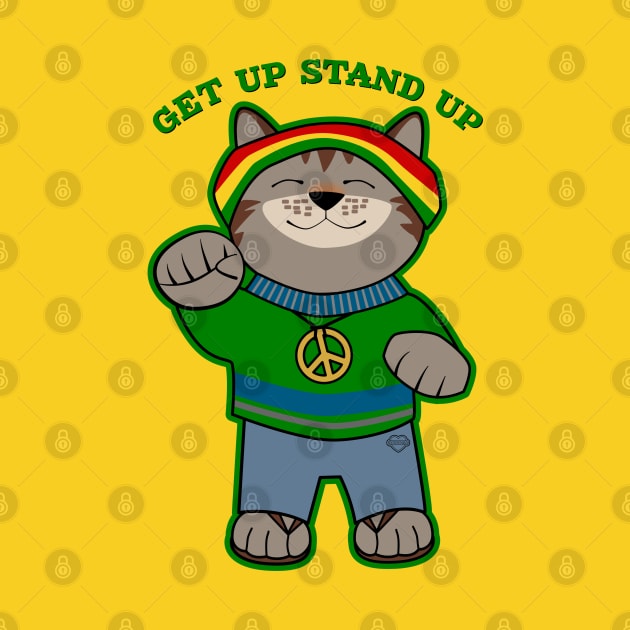 Get Up Stand Up Rasta Cat by Sue Cervenka