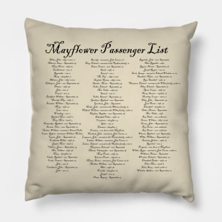 Mayflower Passenger List Pillow