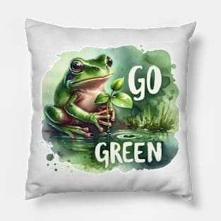 Go Green Frog Pillow