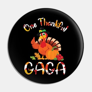 Turkey Pilgrim Pumpkin Fruits Thanksgiving One Thankful Gaga Pin