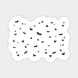 Flying black bats pattern repeat simple halloween spooky digital illustration Magnet