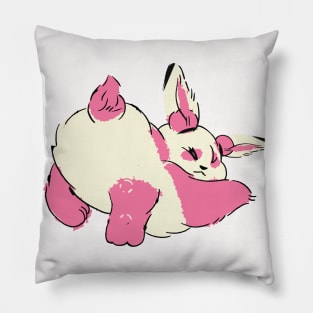 cute bunny butt, kawaii funny bunny Pillow