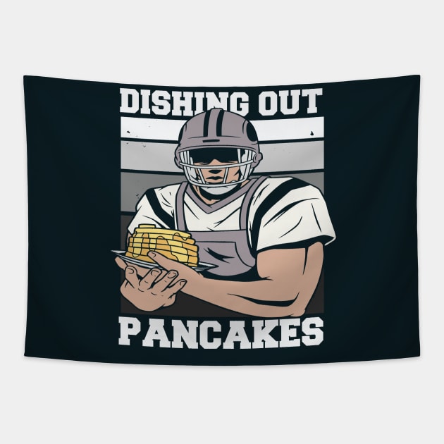 Offensive Lineman Dishing Out Pancakes // Funny Football O Line Meme Tapestry by SLAG_Creative