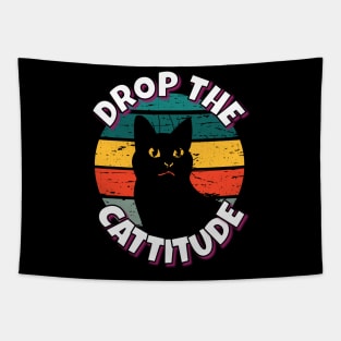 Crop The Cattitude Black Cat Tapestry