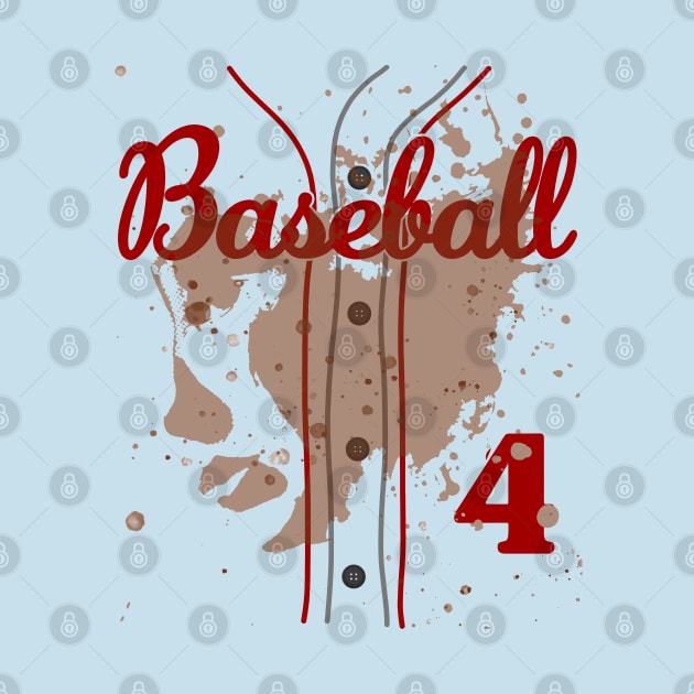 Toddler 4th Birthday Baseball 4 Years Old #4 Baseball Lover Dirty Uniform Funny Baseball by TeeCreations