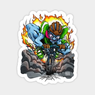 Hot Rod Cyclist Magnet