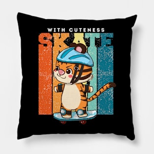 Skate With Cuteness Pillow