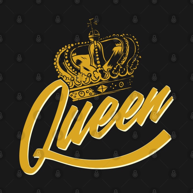 Black Queen Royalty Crown Design by TeeShirt_Expressive