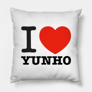 i love Ateez Yunho text typography heart | Morcaworks Pillow