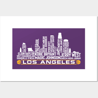 Personalised Los Angeles Lakers Basketball Jersey Print Wall Art Poster  Custom Home Decor Gift Idea Any Name Number Prints LA Lakers