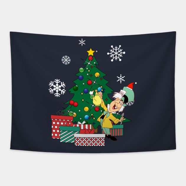 The Mad Hatter Around The Christmas Tree Tapestry by Nova5