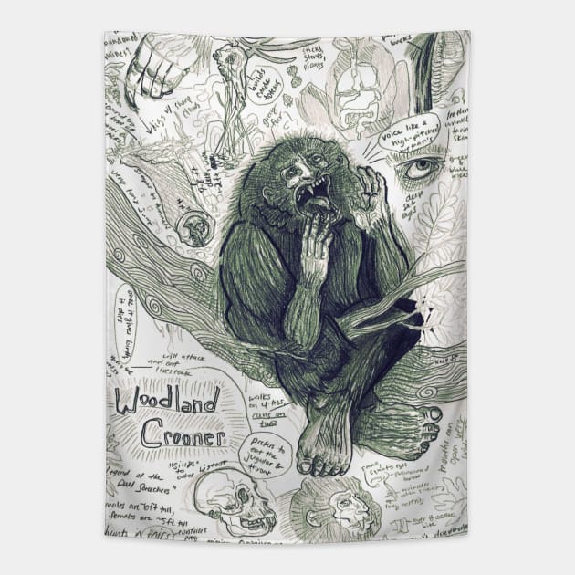 Woodland Crooner Bigfoot Tapestry by Ballyraven