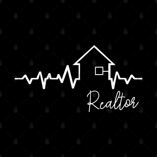 Realtor - Heartbeat Real Estate ECG Silhouette by Lumio Gifts