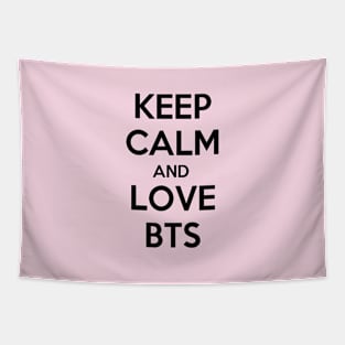 KEEP CALM AND LOVE BTS black pink Tapestry