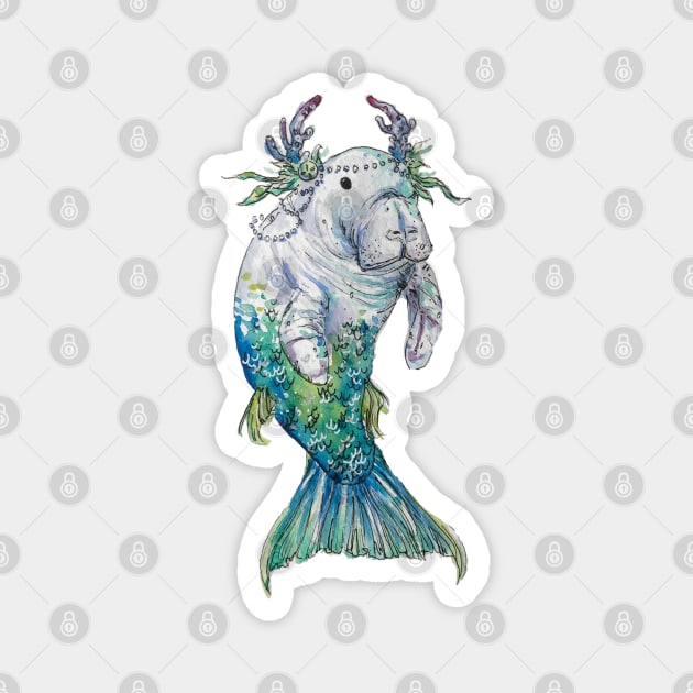 Mermaid Manatee Magnet by aquabun