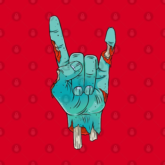 Creepy Rocker Zombie Cartoon Hand by OccultOmaStore