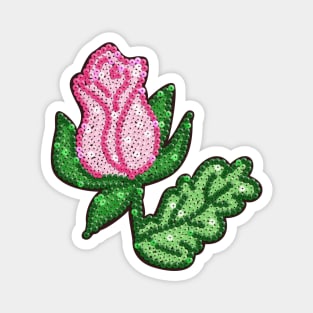 Sequin Rosebud Illustration Magnet