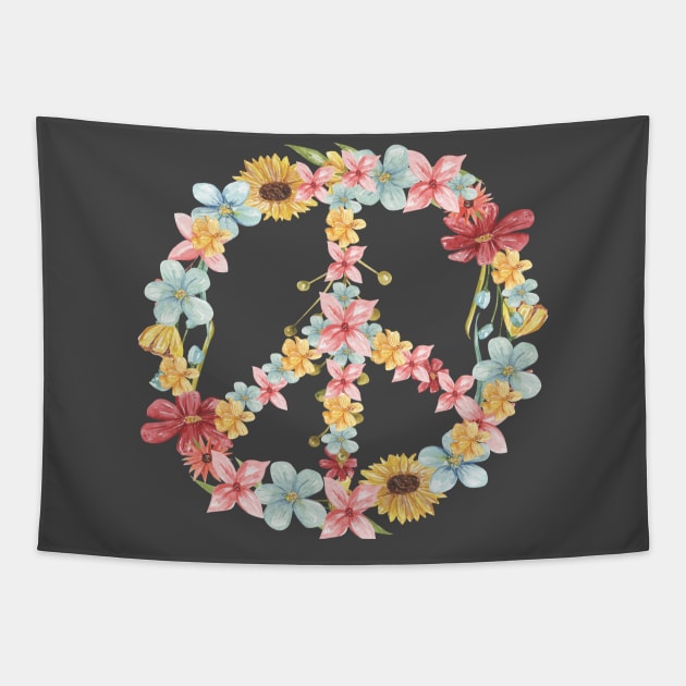 Peace Flowers Tapestry by Danipost