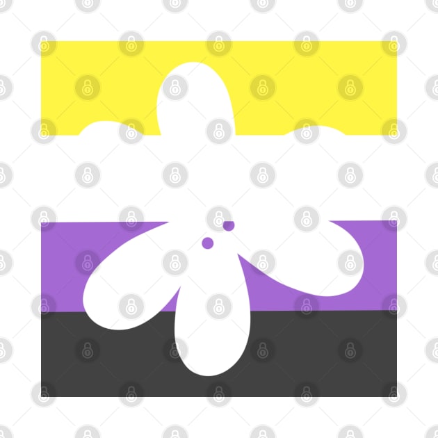 Flower Outline - discreet nonbinary pride flag by JuneNostalgia