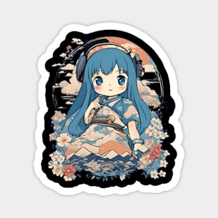 bluey anime girl japanese style Magnet