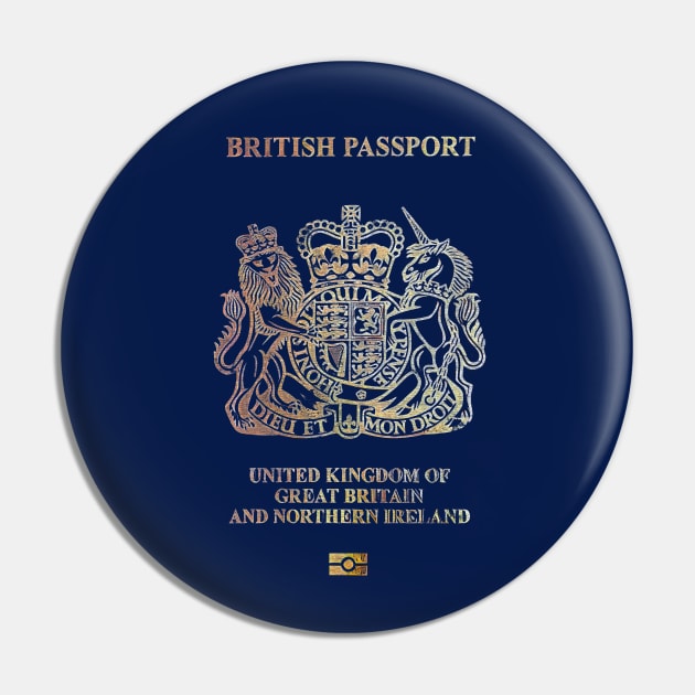 UK Passport - Vintage Style Design (New Version) Pin by DankFutura