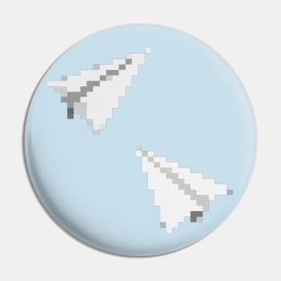 Paper Airplanes Pixel Art Pin
