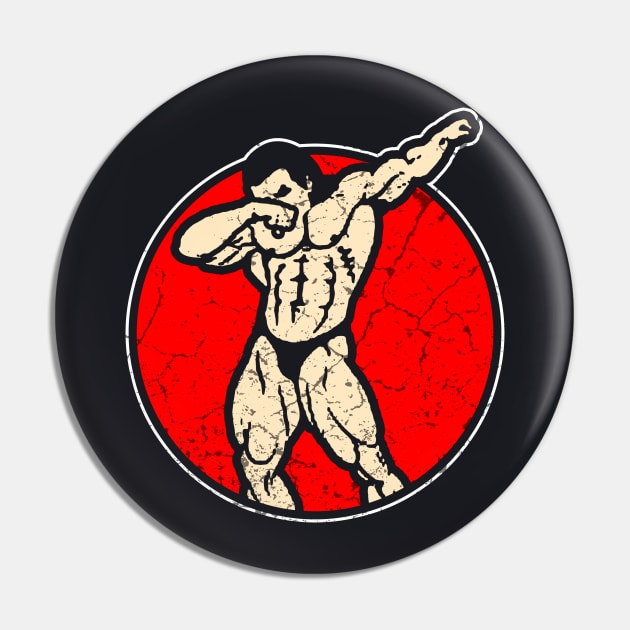 Dabbing Bodybuilder Gift Gym Workout Muscleman Pin by AlleyField