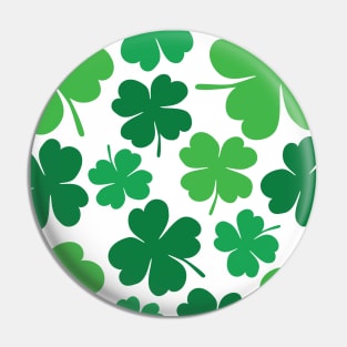 Lucky 4 Leaf Clover Pattern (green/white) Pin