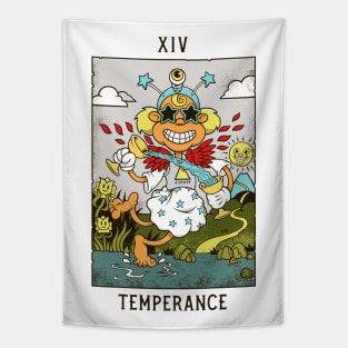 Temperance - Mystical Medleys - Vintage Cartoon Tarot (White) Tapestry