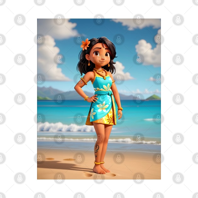 Hawaiian Girl Sticker #1 by TrendyTees