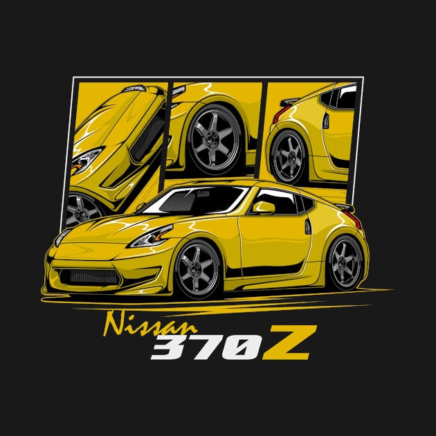 Yellow Nissan 370z JDM Car by T-JD