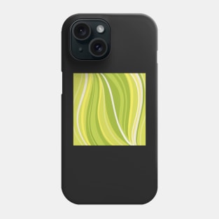 Abstract pattern with wavy lines in fresh yellows and greens Phone Case