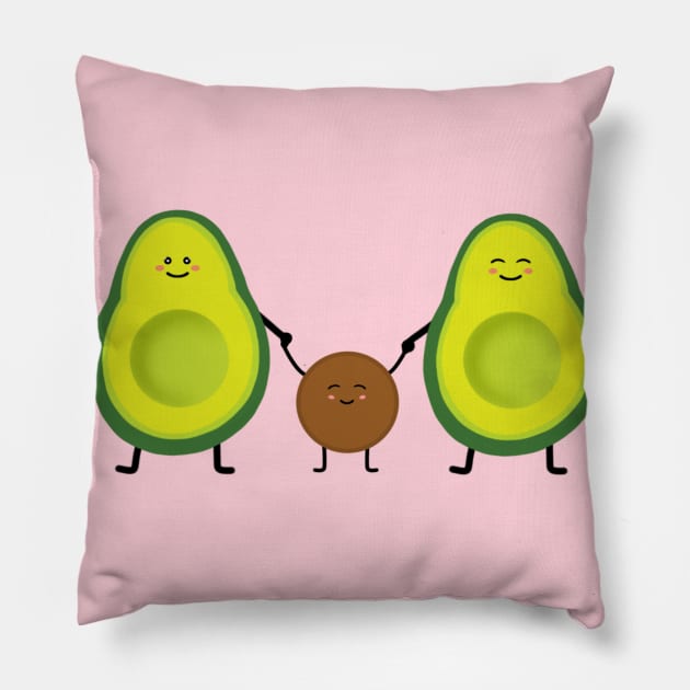 Avocado family Pillow by Morishasha