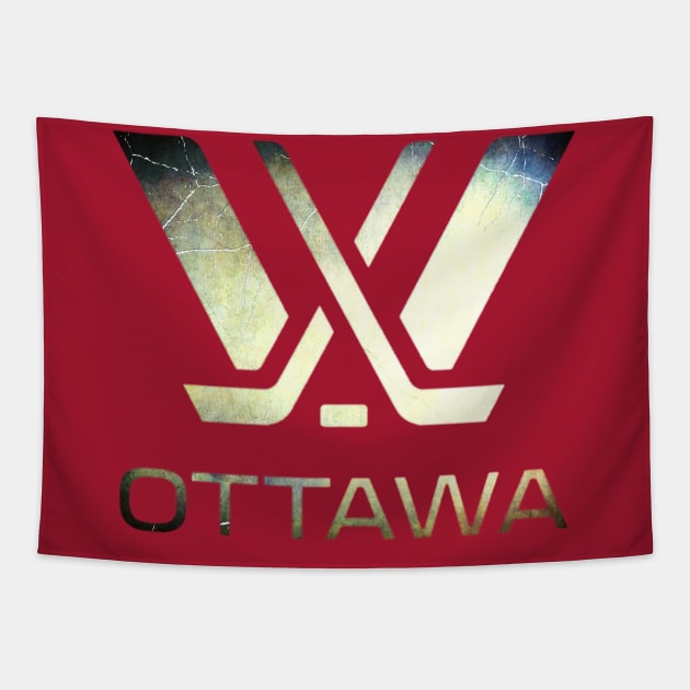 PWHL - Ottawa Distressed Tapestry by INLE Designs