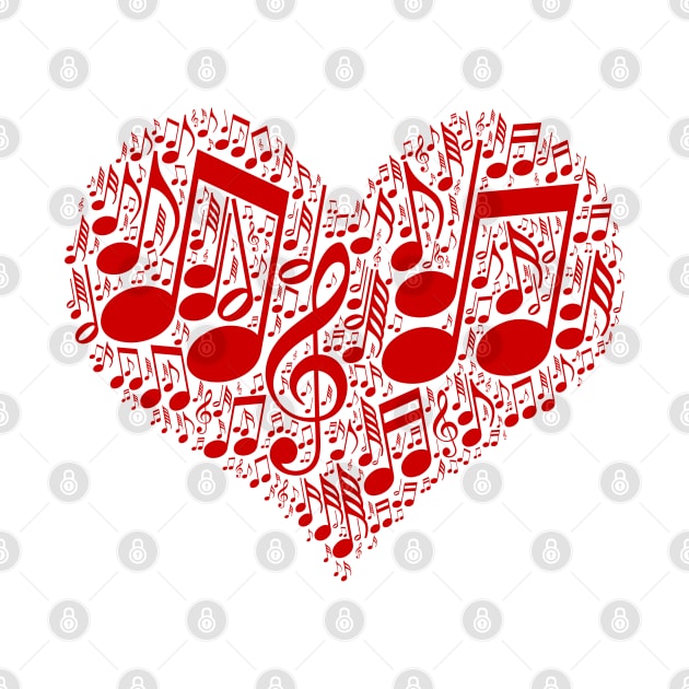 Musical Notes in Heart | Gift Idea for Music Lover by shirtonaut